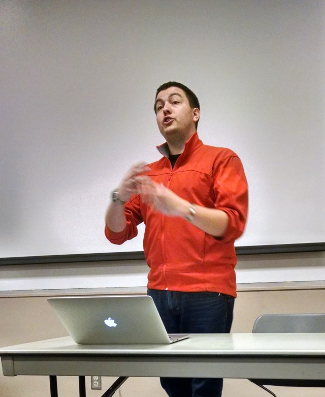 Isaac Ginsberg lecturing on primary medical care for avalanche victims.