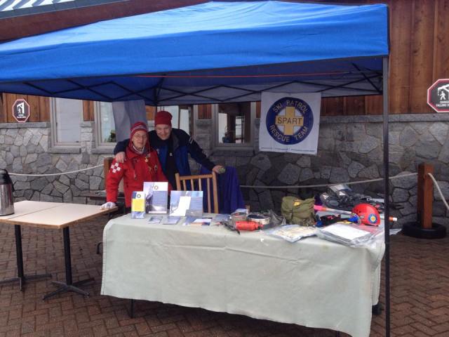 Marcia and Randy behind their setup.
